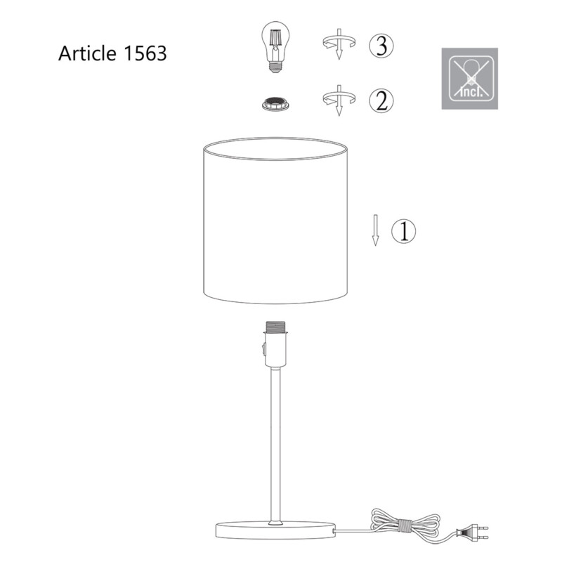 Lámpara de mesa de metal y tela moderna Mexlite Noor - Imagen 10