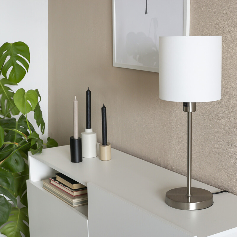 Lámpara de mesa de metal y tela moderna Mexlite Noor - Imagen 14