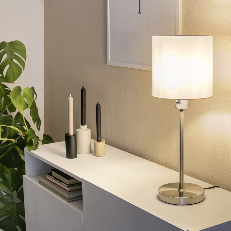 Lámpara de mesa de metal y tela moderna Mexlite Noor - Imagen 3