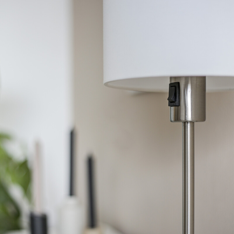 Lámpara de mesa de metal y tela moderna Mexlite Noor - Imagen 4