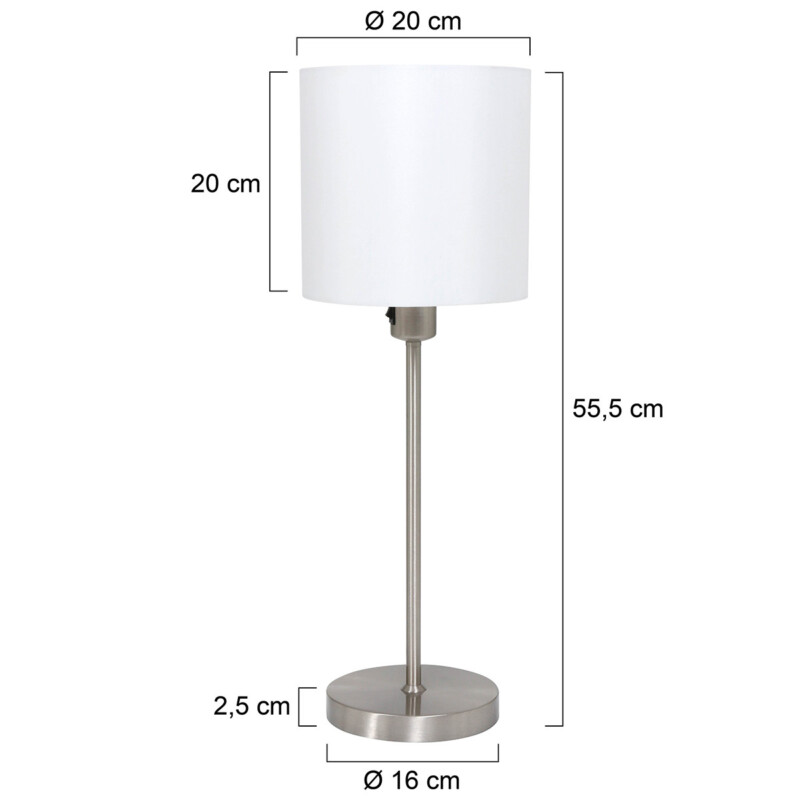 Lámpara de mesa de metal y tela moderna Mexlite Noor - Imagen 8