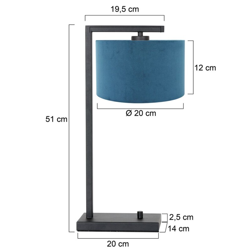 Lámpara de mesa de diseño azul Steinhauer Stang - Imagen 6