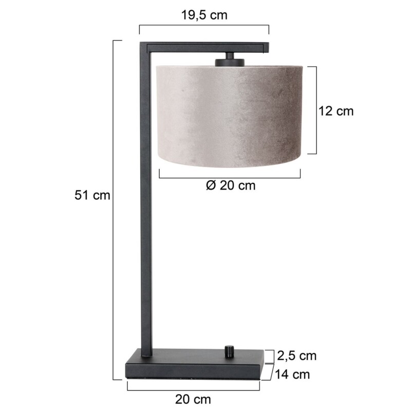 Lámpara de mesa de diseño gris Steinhauer Stang - Imagen 6