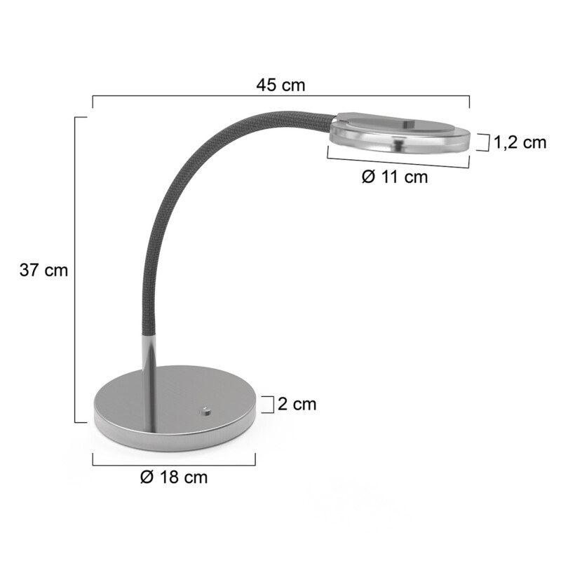 Lámpara de mesa de diseño Steinhauer Turound acero - Imagen 7