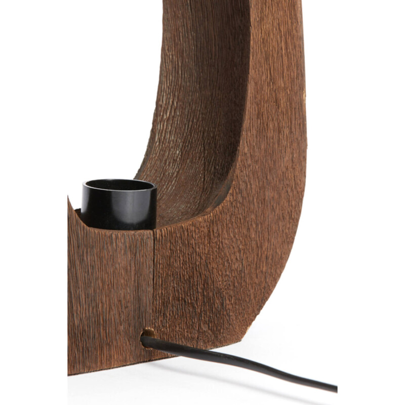 Lámpara de mesa de madera beige natural en marrón Light and Living Kelafo - Imagen 5