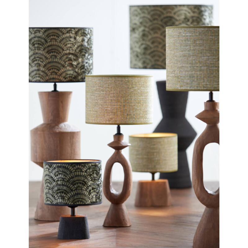 Lámpara de mesa de madera natural beige Light and Living Gregor - Imagen 3
