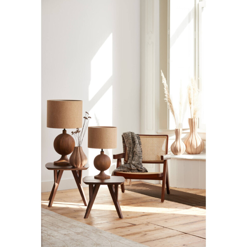 Lámpara de mesa de madera natural marrón Light and Living Tomasso - Imagen 3
