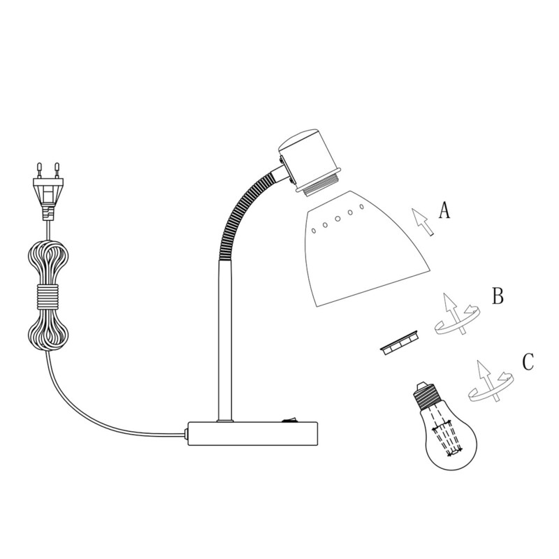 Lámpara de mesa escritorio Steinhauer Spring negro - Imagen 9