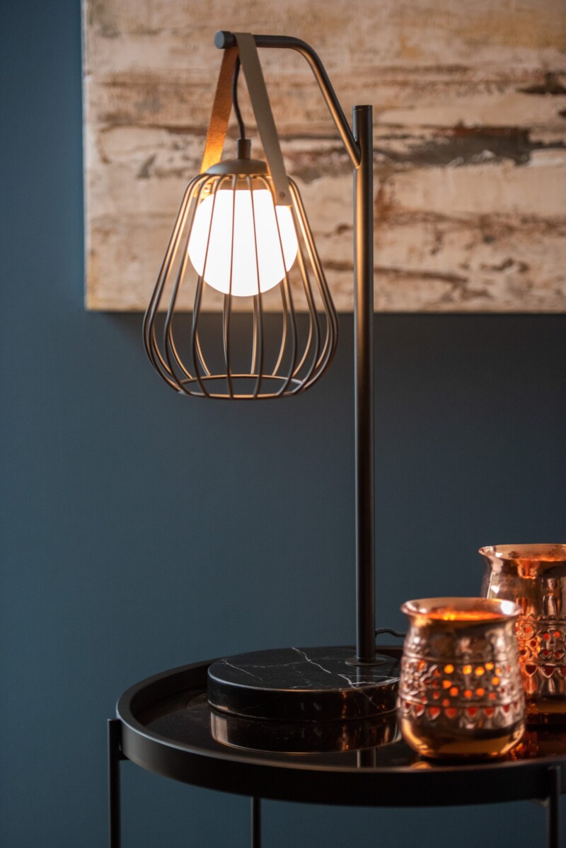 Lámpara de mesa industrial negra estilo farol Jolipa Ignes - Imagen 8