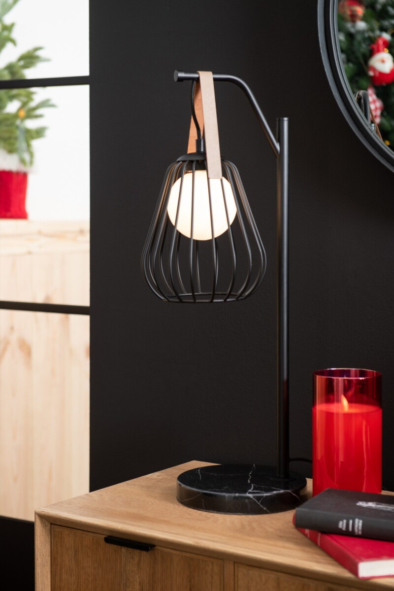 Lámpara de mesa industrial negra estilo farol Jolipa Ignes - Imagen 9