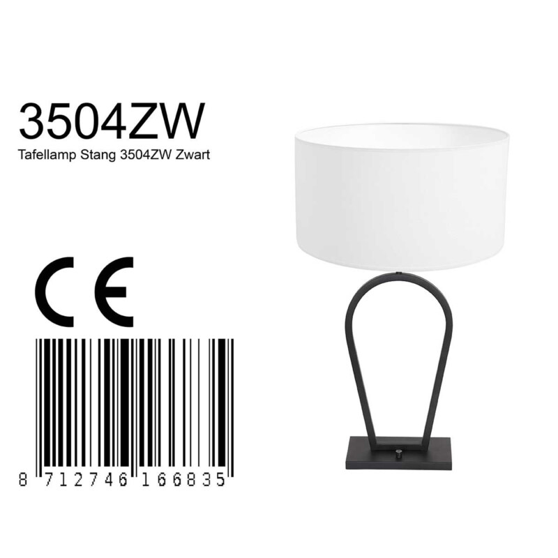 Lámpara de mesa negra de metal de moda Steinhauer Stang - Imagen 8