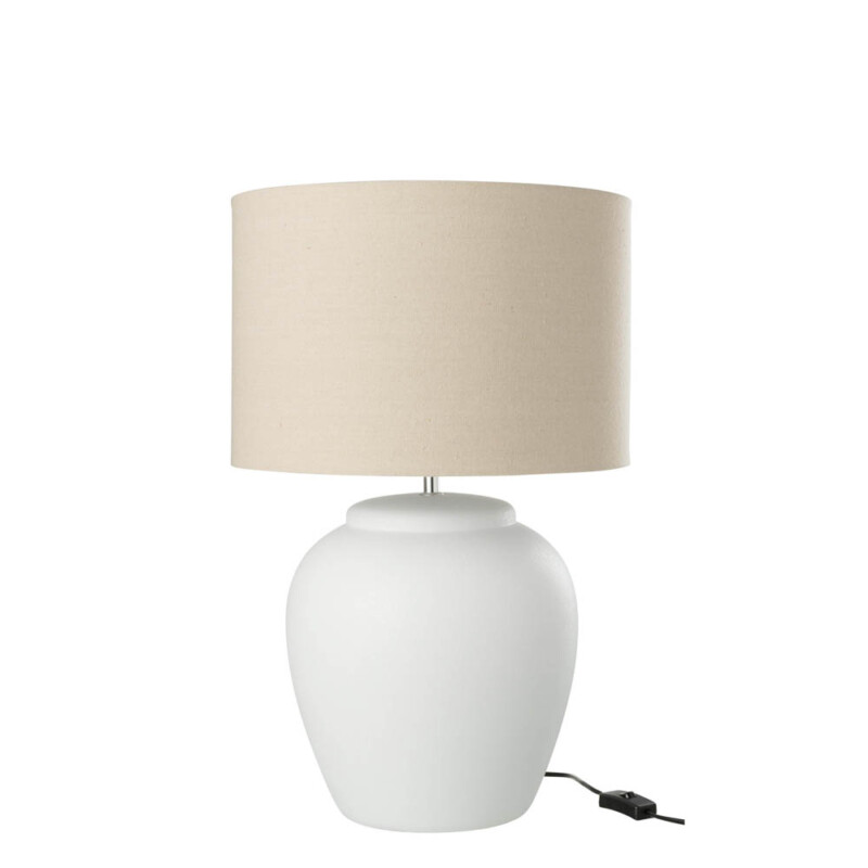 Lámpara de mesa moderna blanca con beige Jolipa Meli - Imagen 2