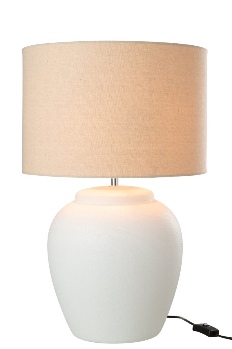 Lámpara de mesa moderna blanca con beige Jolipa Meli - Imagen 3