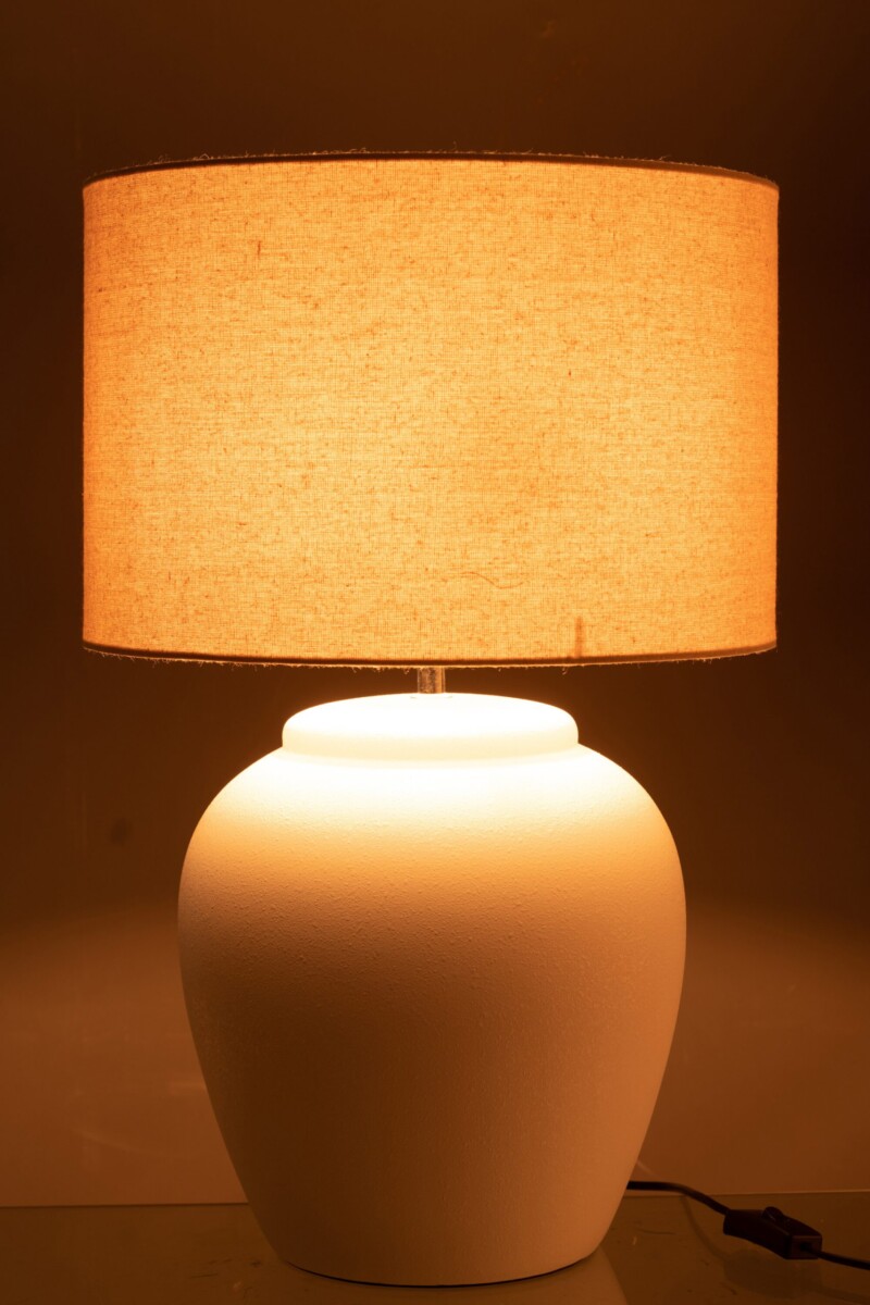 Lámpara de mesa moderna blanca con beige Jolipa Meli - Imagen 4