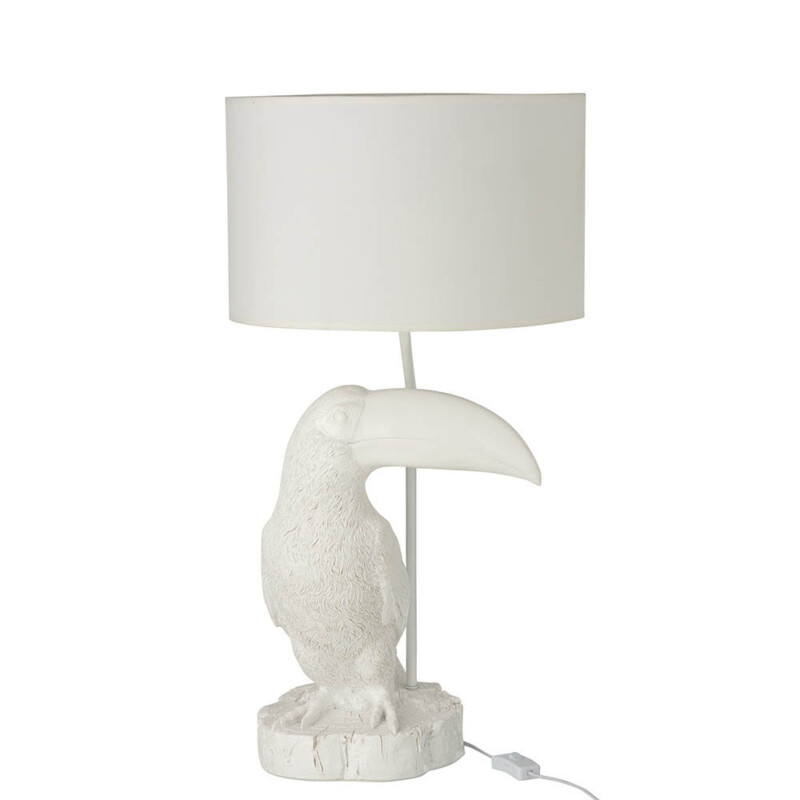 lampara-de-mesa-moderna-blanca-con-pajaro-jolipa-toucan-poly-11699-2
