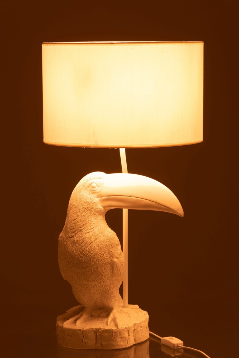 Lámpara de mesa moderna blanca con pájaro Jolipa Toucan Poly - Imagen 5