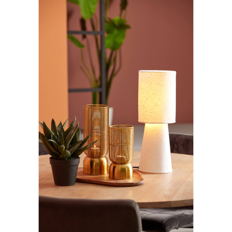 Lámpara de mesa moderna blanca con pantalla redonda Light and Living Raeni - Imagen 3