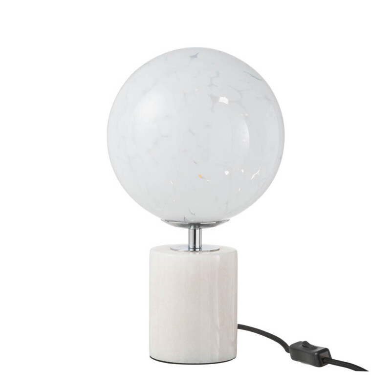 Lámpara de mesa moderna blanca de vidrio con piedra natural Jolipa Dany - Imagen 2