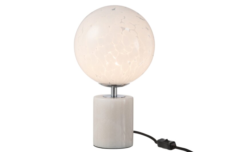 Lámpara de mesa moderna blanca de vidrio con piedra natural Jolipa Dany - Imagen 3