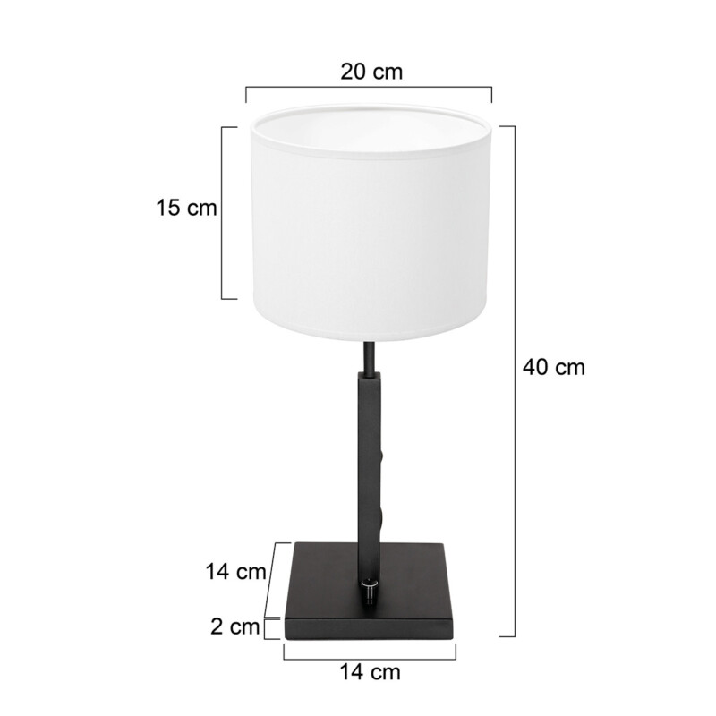 Lámpara de mesa moderna blanca Steinhauer Stang - Imagen 6