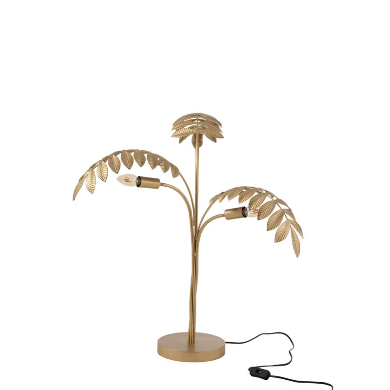 Lámpara de mesa moderna dorada con dos luces Jolipa Palm Tree Poly - Imagen 2