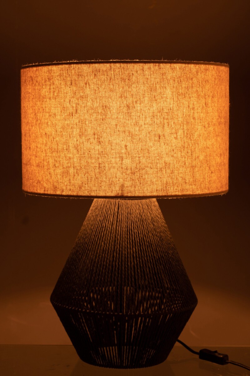 Lámpara de mesa moderna negra con beige Jolipa String - Imagen 5
