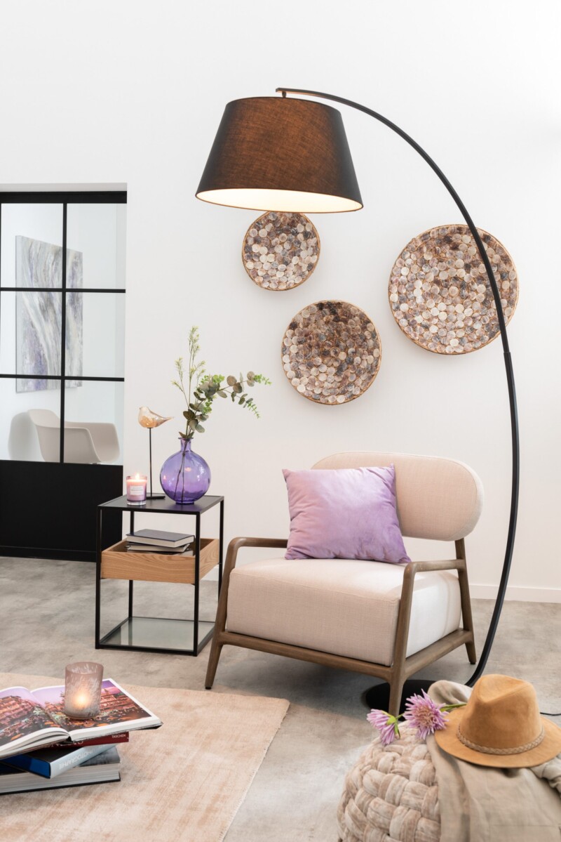 Lámpara de mesa moderna negra con estructura curva Jolipa Arch - Imagen 3