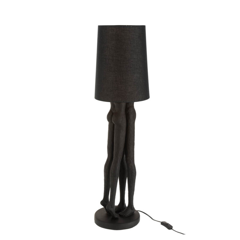 Lámpara de mesa moderna negra con figuras humanas Jolipa Couple Resin - Imagen 2