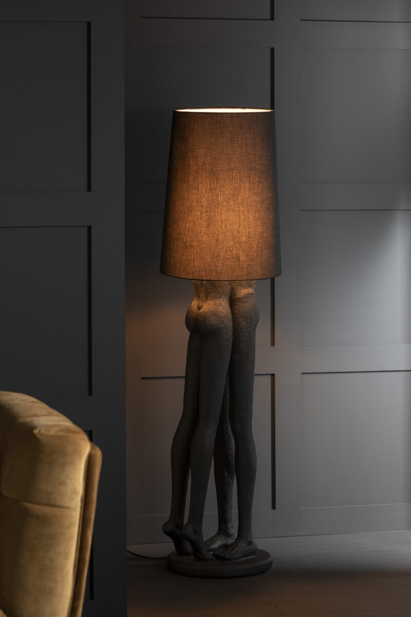 Lámpara de mesa moderna negra con figuras humanas Jolipa Couple Resin - Imagen 3
