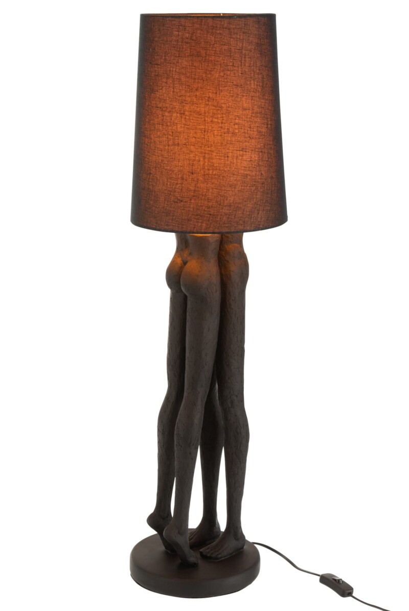 Lámpara de mesa moderna negra con figuras humanas Jolipa Couple Resin - Imagen 4