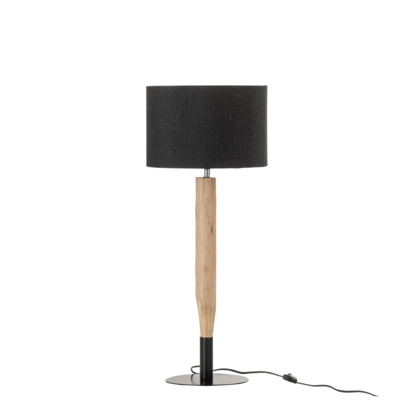 Lámpara de mesa moderna negra con madera Jolipa Roxy - Imagen 2