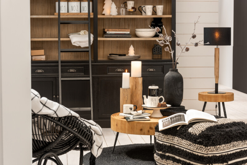 Lámpara de mesa moderna negra con madera Jolipa Roxy - Imagen 6