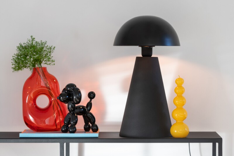 Lámpara de mesa moderna negra con pantalla esférica Jolipa Mushroom - Imagen 3