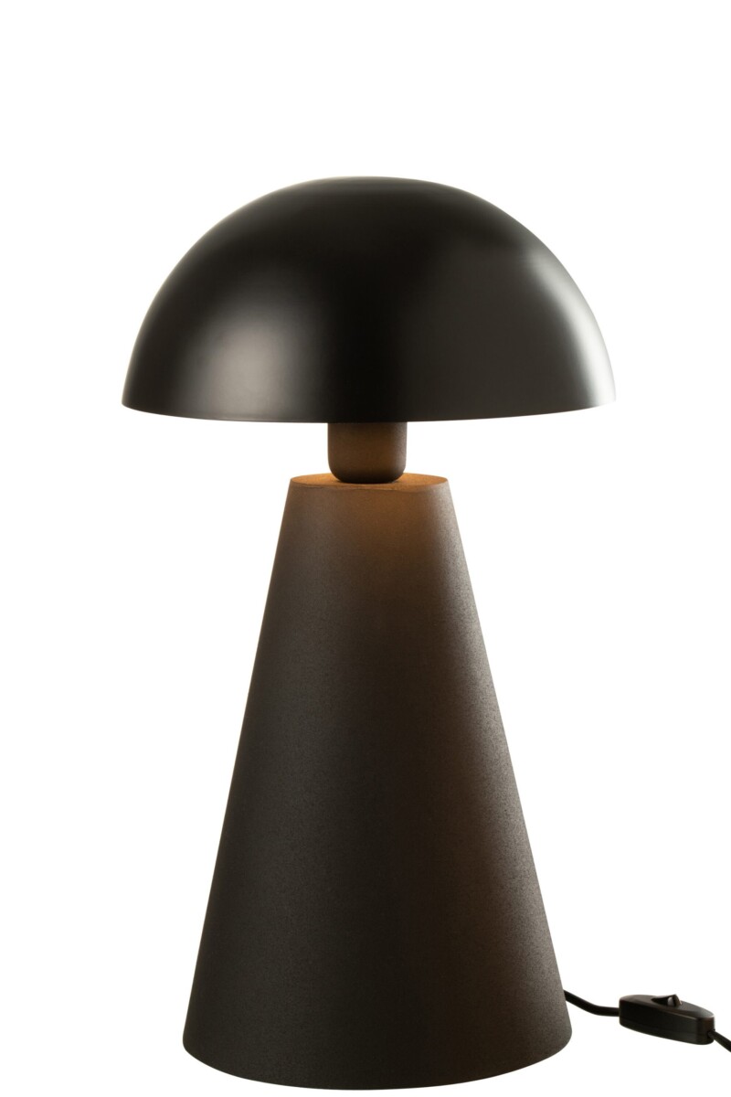 Lámpara de mesa moderna negra con pantalla esférica Jolipa Mushroom - Imagen 4