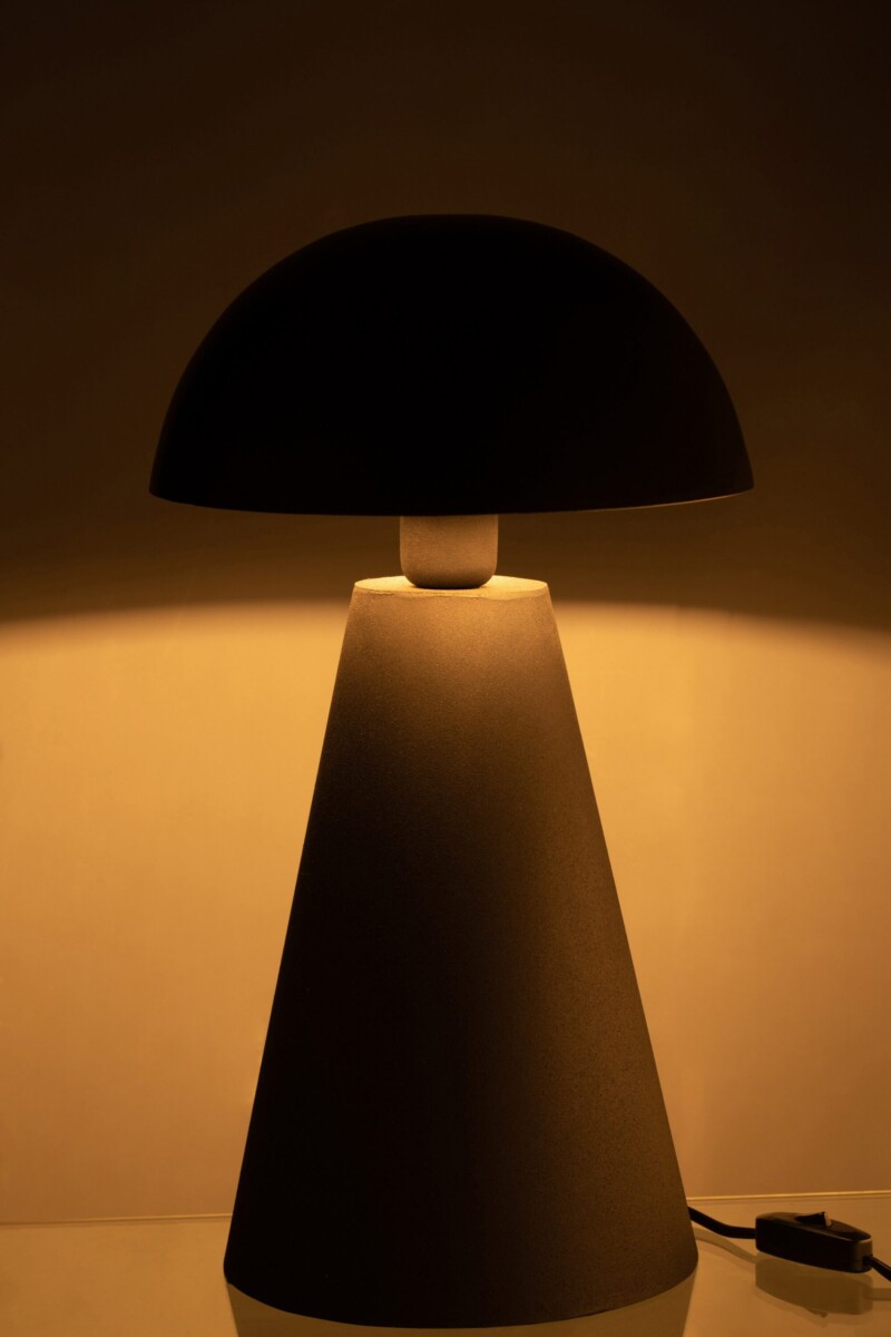 Lámpara de mesa moderna negra con pantalla esférica Jolipa Mushroom - Imagen 5