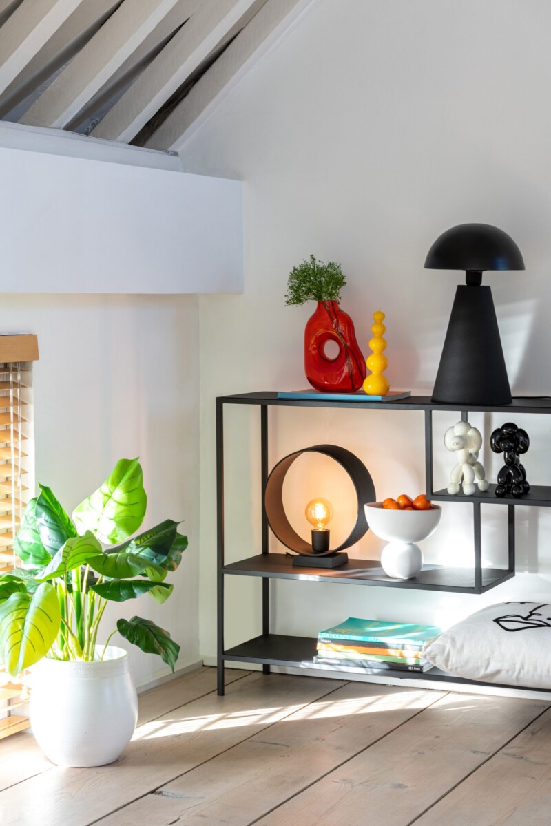 Lámpara de mesa moderna negra con pantalla esférica Jolipa Mushroom - Imagen 6