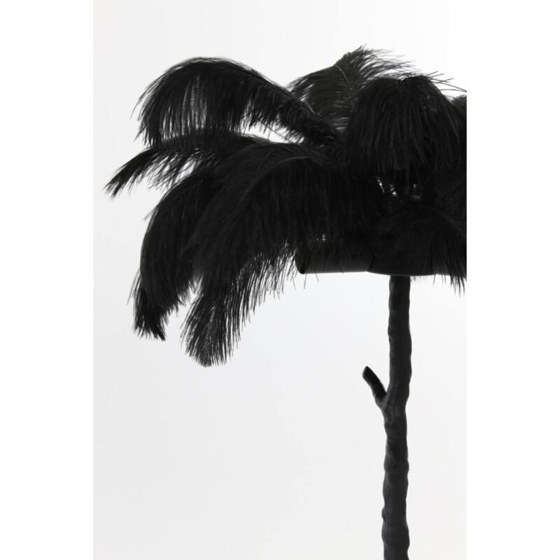 Lámpara de mesa moderna negra con plumas de avestruz Light and Living Feather - Imagen 3
