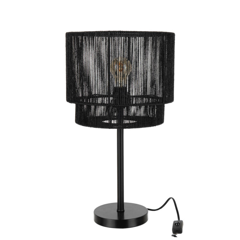 Lámpara de mesa moderna negra de cuerda Jolipa Paul - Imagen 2