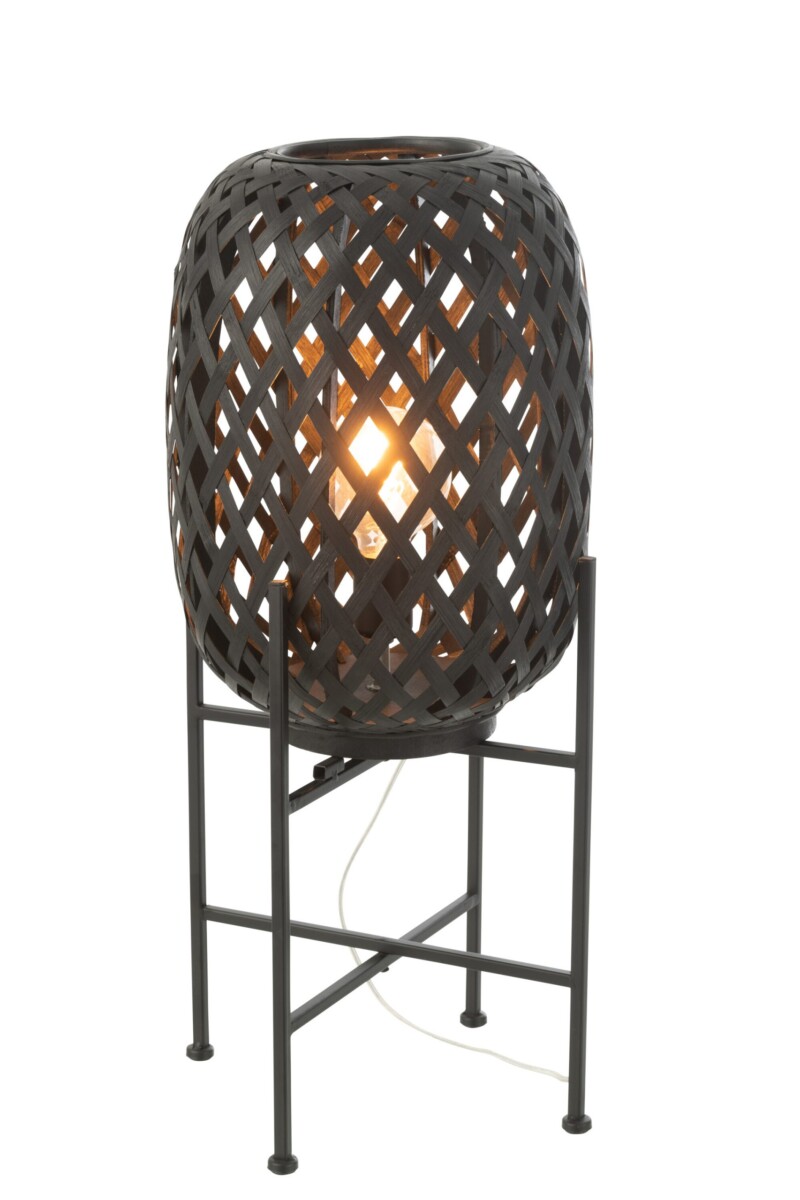 Lámpara de mesa moderna negra de madera Jolipa Polly - Imagen 3