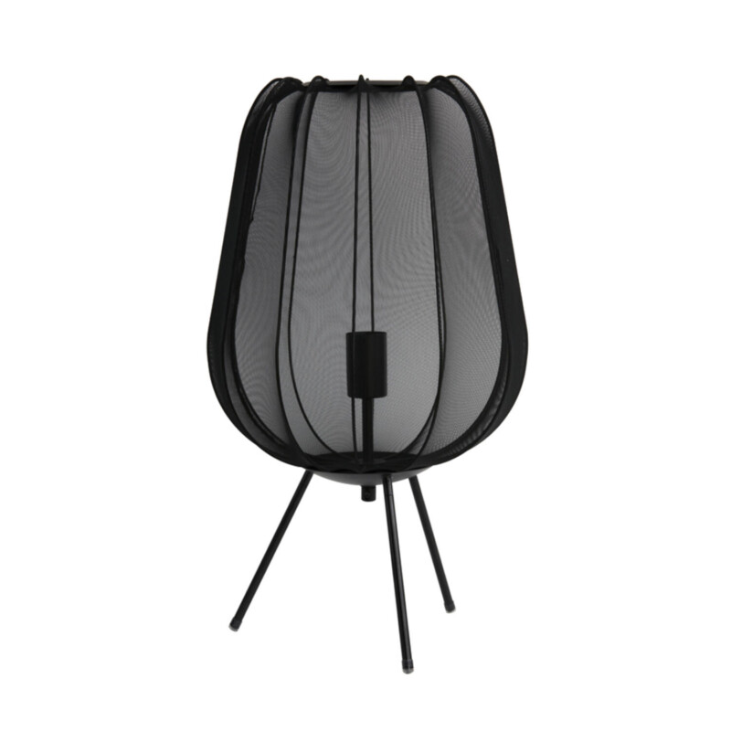 Lámpara de mesa moderna negra de malla fina Light and Living Plumeria - Imagen 2
