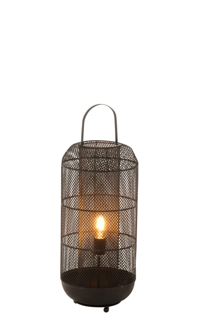 Lámpara de mesa moderna negra estilo farol Jolipa Donny - Imagen 4