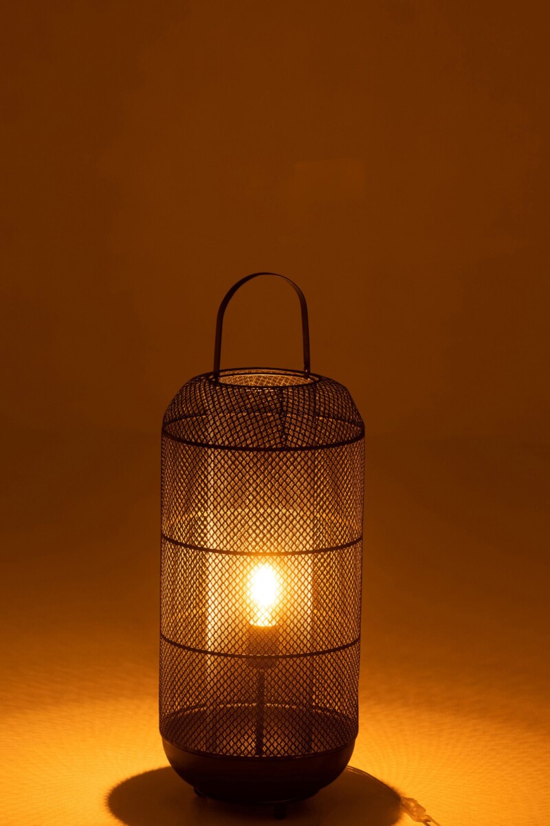 Lámpara de mesa moderna negra estilo farol Jolipa Donny - Imagen 5