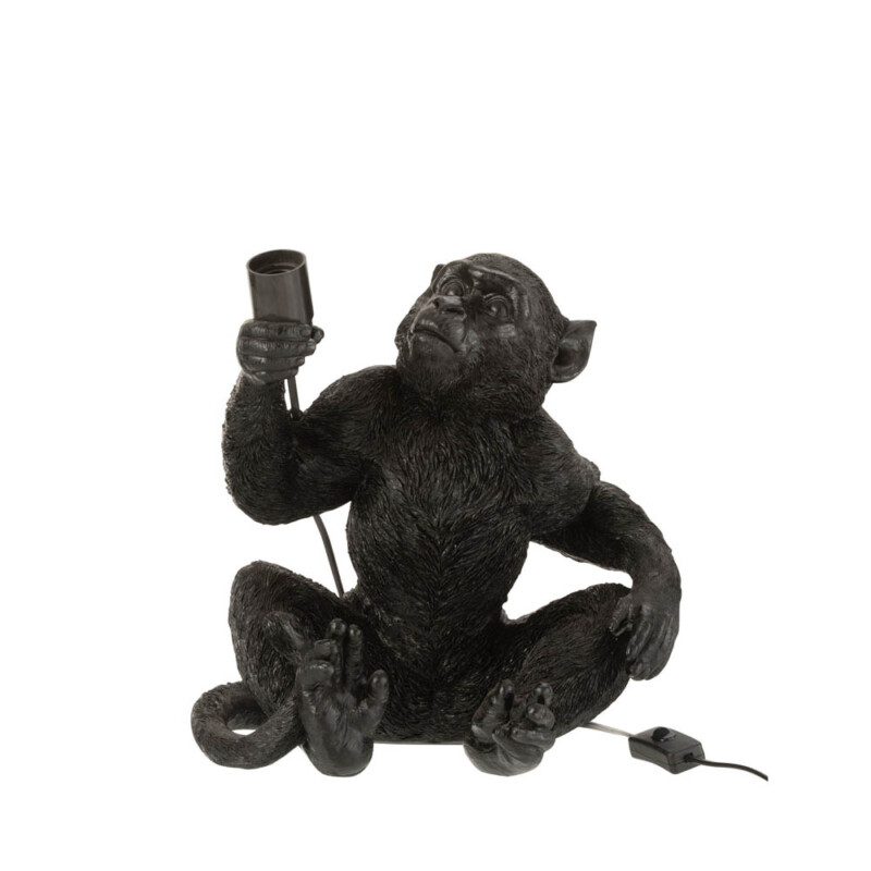 lampara-de-mesa-moderna-negra-mono-jolipa-monkey-poly-21461-2