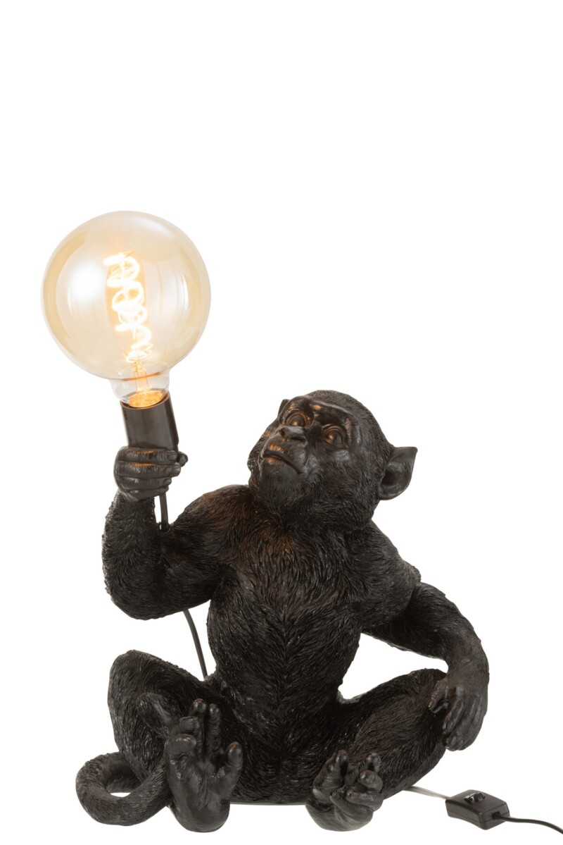 Lámpara de mesa moderna negra mono Jolipa Monkey Poly - Imagen 4