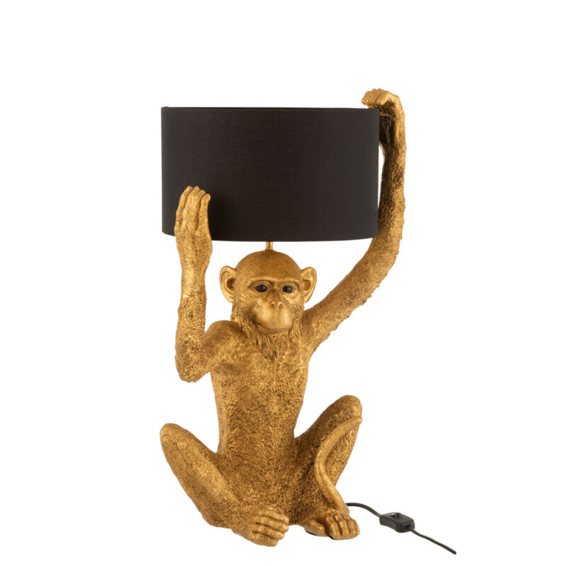 Lámpara de mesa moderna negra y dorada mono Jolipa Monkey Poly - Imagen 2
