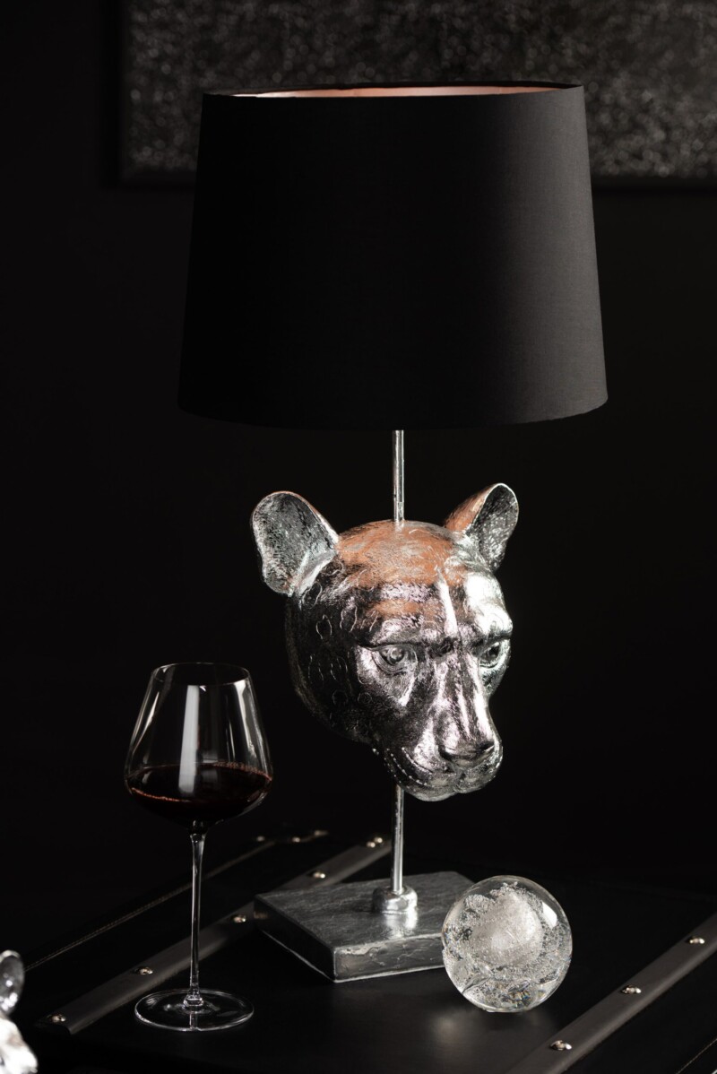 Lámpara de mesa moderna plata con negro Jolipa Leopard Poly - Imagen 3