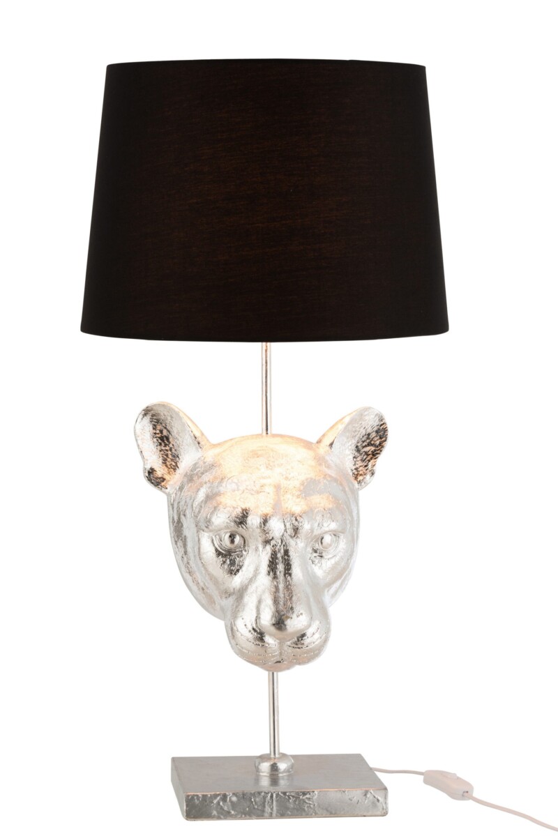 Lámpara de mesa moderna plata con negro Jolipa Leopard Poly - Imagen 4