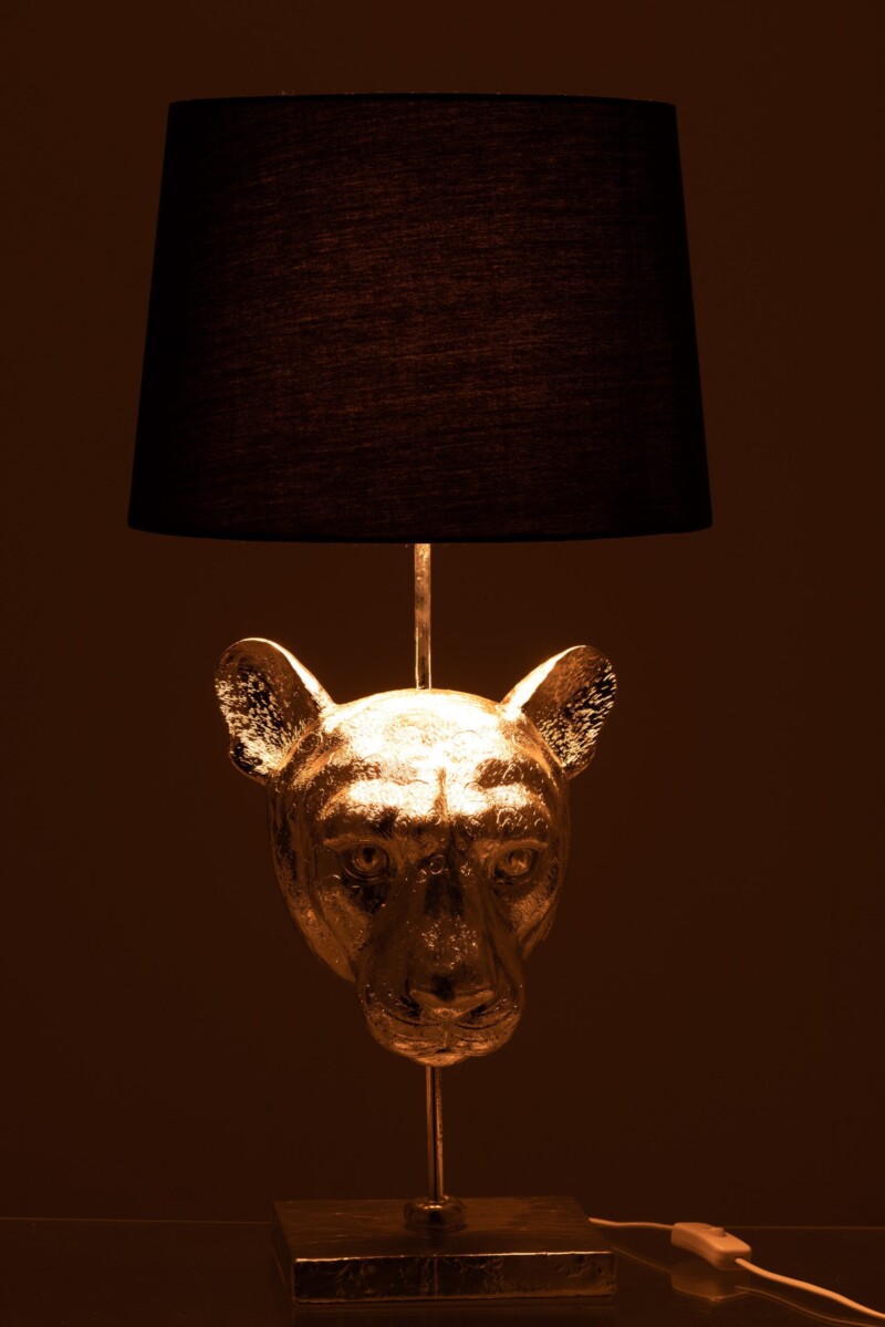 Lámpara de mesa moderna plata con negro Jolipa Leopard Poly - Imagen 5