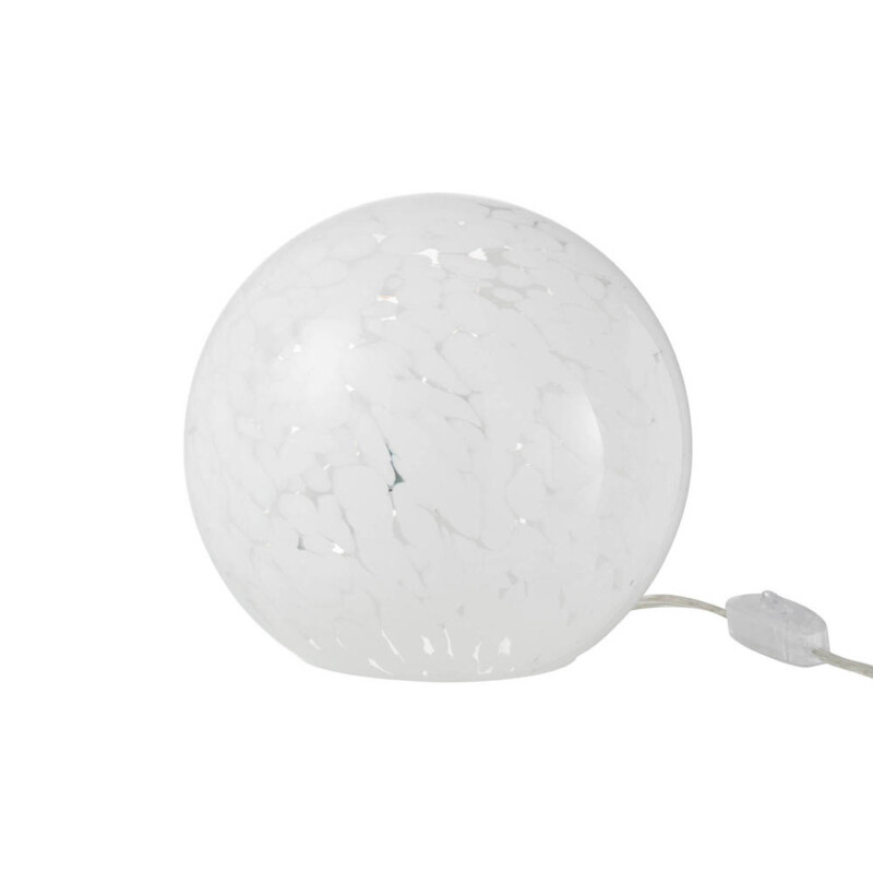 Lámpara de mesa moderna redonda de vidrio blanco Jolipa Dany - Imagen 2
