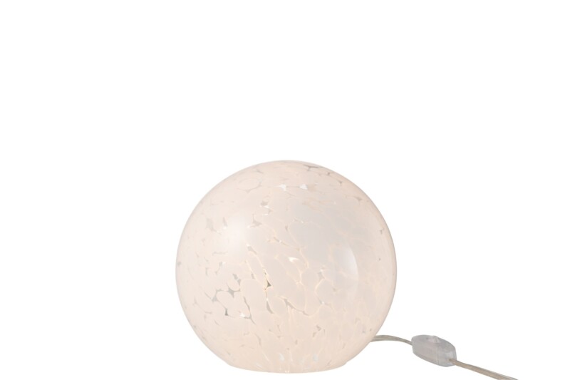 Lámpara de mesa moderna redonda de vidrio blanco Jolipa Dany - Imagen 3